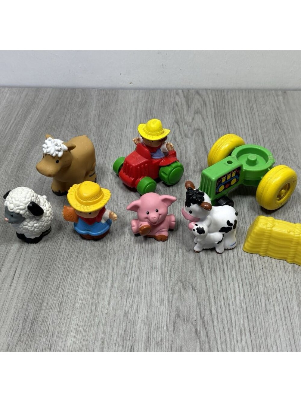 Little People Farmer Lot Pig Horse Cow Hay Tractor Farmer Sheep